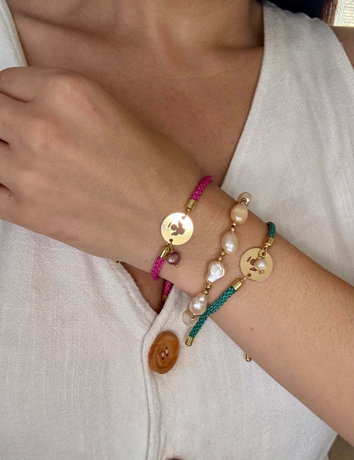 Fushia angel bracelet